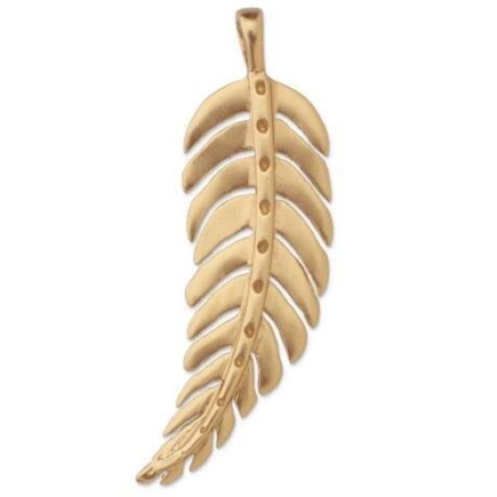 Stella & Dot Grow Feather Charm in Gold.